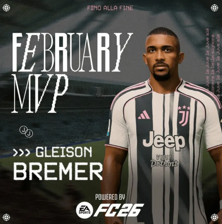 开云体育APP-尤文官方：布雷默当选队内2月最佳球员，5场比赛打进2球